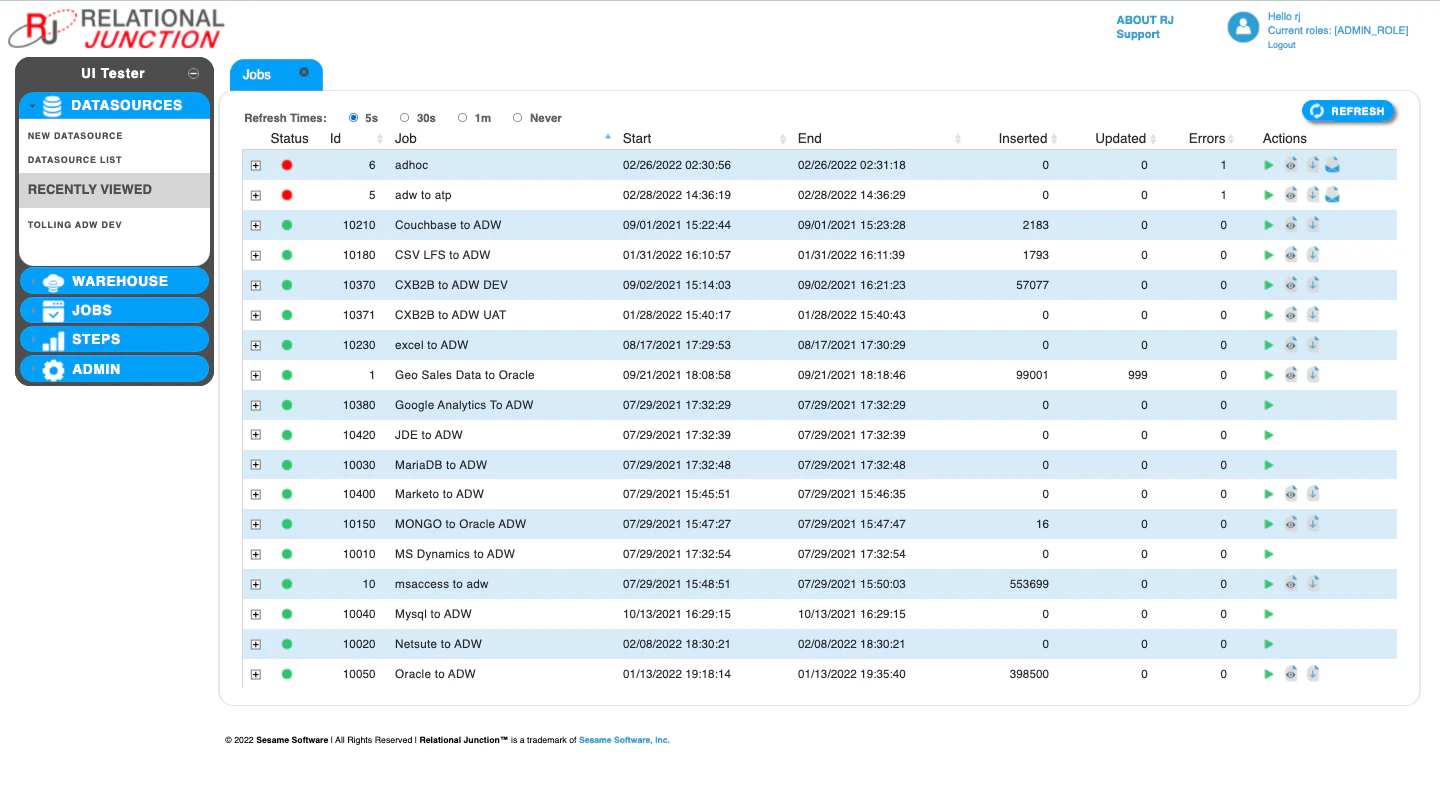 screenshot of Sesame Software